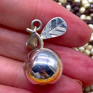 Rare vintage sterling silver small apple shaped harmony bell pendant 🛎️